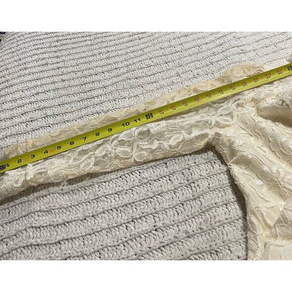 VTG Ultra Dress New York Lace Jacket Pearl Buttons Womens Small Medium USA Ivory - Picture 6 of 11